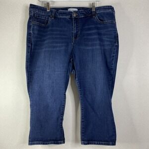 Lane Bryant‎ Jeans Women's Plus Sz 20 Denim Capri Medium Wash Stretch Casual EUC